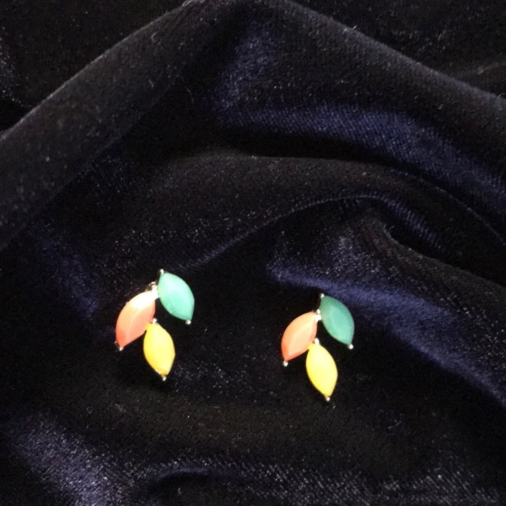 Tri color post earrings
